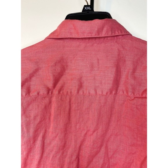 Burma Bibas Short Sleeve Button Up Shirt Men's Large 100% Linen - Picture 4 of 16